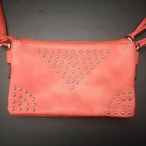 Ripzone Ladies Orange & Silver Tone Faux Leather Crossbody w/ Adjustable Strap